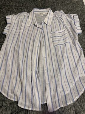 Blu Pepper White Shirt with Blue Pinstripes